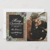 素朴伝統的クリスマス写真 シーズンカード (正面)