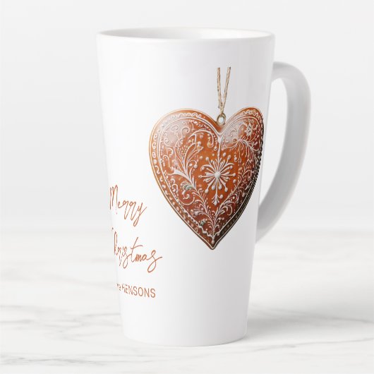 素朴伝統的クリスマス飾Cookie  カフェラテマグ (右アングル)