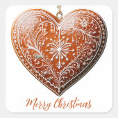 素朴伝統的クリスマス飾Cookie  スクエアシール (正面)
