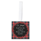 素朴伝統的Plaid Horseウマ科の Pet 3写真 キューブオーナメント (正面)