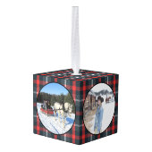 素朴伝統的Plaid Horse ウマ科の Pet 4写真 キューブオーナメント (裏面アングル)