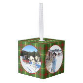 素朴伝統的Plaid Horse ウマ科の Pet 4写真 キューブオーナメント (裏面アングル)