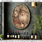 素朴伝統的Santa, Reindeer DT9R Decompage 薄葉紙