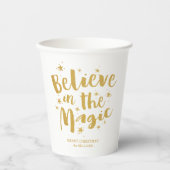 素朴信じ魔法の金ゴールド 紙コップ (正面)