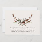 素朴優雅な感謝してい結婚 サンキューカード (裏面)