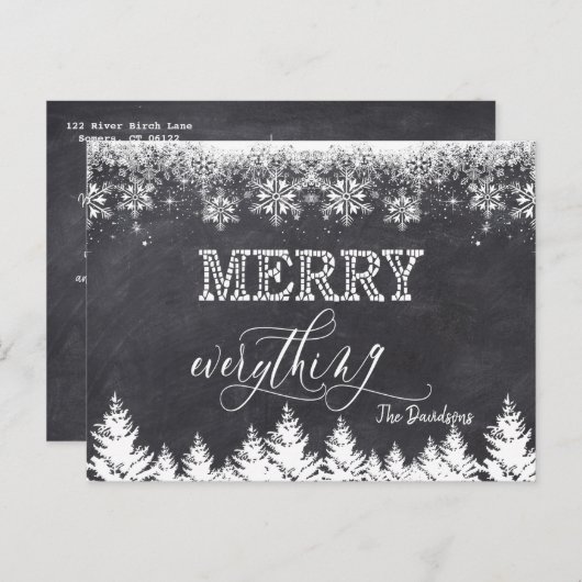 「素朴全メリーての中古タイポグラフィ 案内ポストカード (正面/裏面)