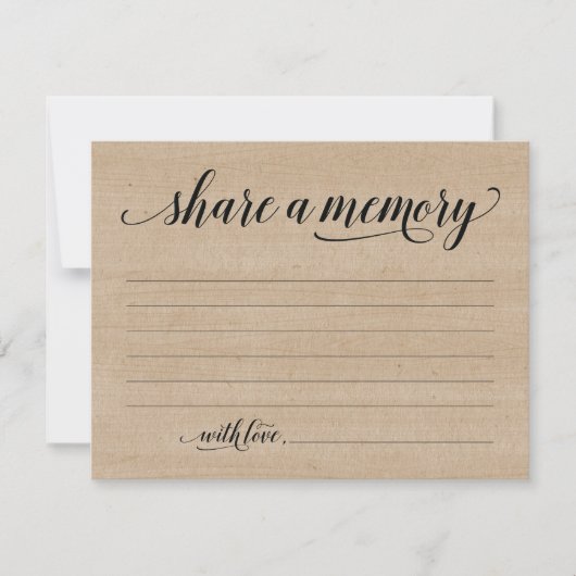 素朴共有Aメモリ悔やみや弔慰、メモノートカード 招待状 (正面)