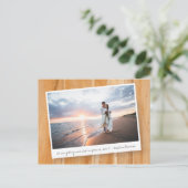 素朴写真テンプレート付き木材 | セーブザデート ポストカード (スタンド正面)