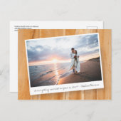 素朴写真テンプレート付き木材 | セーブザデート ポストカード (正面/裏面)