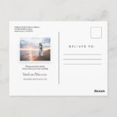 素朴写真テンプレート付き木材 | セーブザデート ポストカード (裏面)