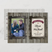 素朴写真フレームフォトウェディング日付を保存 案内ポストカード (正面/裏面)