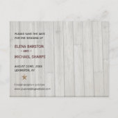 素朴写真フレームフォトウェディング日付を保存 案内ポストカード (裏面)