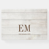 素朴写真モダンエレガント金ゴールドの色結婚の値 ゲストブック (裏面)