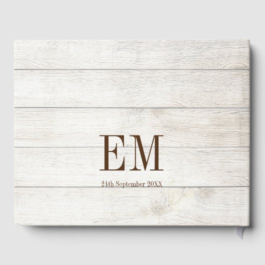 素朴写真モダンエレガント金ゴールドの色結婚の値 ゲストブック (裏面)