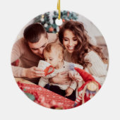 素朴写真付きウッドランド3家族 セラミックオーナメント (裏面)