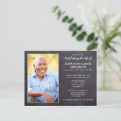 素朴写真供養お祝い インビテーションポストカード (スタンド正面)