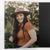 素朴写真卒業の発表 三つ折り招待状 (内部最初)