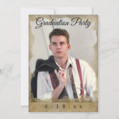 素朴写真卒業パーティー招待状 招待状 (正面)