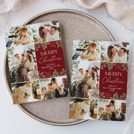 素朴写真数々のコラージュのクリスマスカード シーズンカード