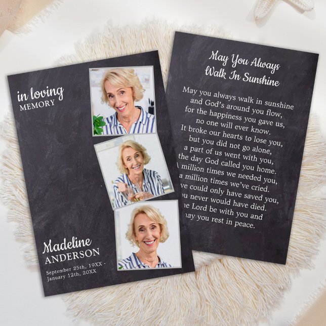 素朴写真追悼式祈りの言葉カード3 (クリエイターアップロード済み)