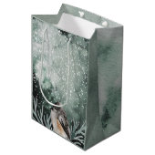 素朴冬と居心地の良いバードクリスマスホリデー ミディアムペーパーバッグ (正面アングル)