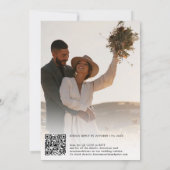 素朴冬のエレガントフローラ写真Qrコー結婚ド 招待状 (裏面)