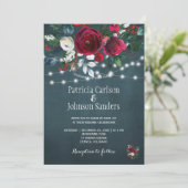 素朴冬のエレガントフローラ結婚クリスマス 招待状 (スタンド正面)