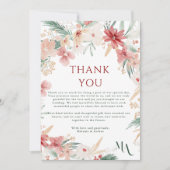 素朴冬のクリスマスフローラ結婚写真 サンキューカード (正面)