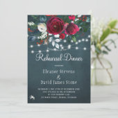 素朴冬のシックなフローラのリハ結婚ーサルディナー 招待状 (スタンド正面)