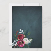 素朴冬のシックなフローラのリハ結婚ーサルディナー 招待状 (裏面)