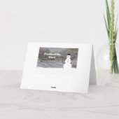 素朴冬の木あなたが雪だるまを構築する好き カード (裏面)