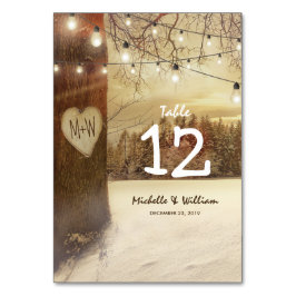 素朴冬の木のラ結婚イトのテーブル番号 テーブルナンバー