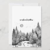 素朴冬の松の木の雪の出結婚戸口 招待状 (裏面)