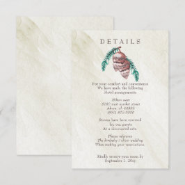 素朴冬の森の森の松のコーン結婚ズ エンクロージャーカード