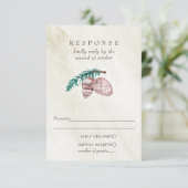 素朴冬の森の森の松のコーン結婚ズ 出欠カード (スタンド正面)