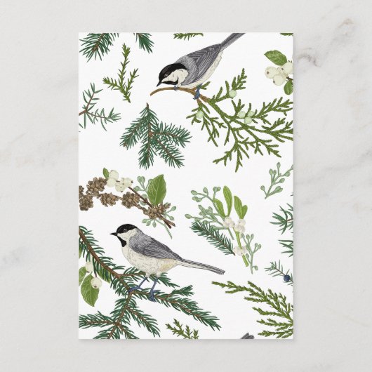 素朴冬の自然とパイン結婚フレームの詳細 エンクロージャーカード (裏面)