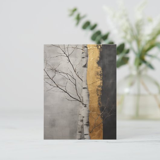 素朴冬の風景樹 ポストカード (スタンド正面)