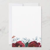 素朴冬フローラ感謝していブライダルシャワー サンキューカード (裏面)