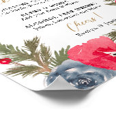 素朴冬フローラ水の色結婚の飲み物メニュー ポスター (角)