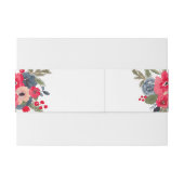 素朴冬フローラ水色金ゴールド結婚の 招待状ベリーバンド (裏面例)