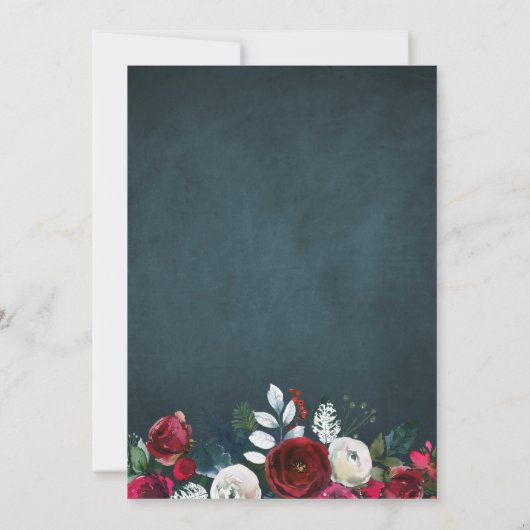 素朴冬フローラ赤海軍の退職パーティー 招待状 (裏面)