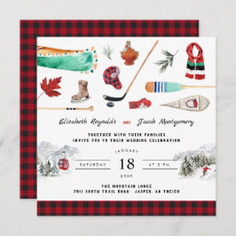 素朴冬山 |キャンピ結婚ングの招待 招待状