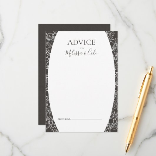 素朴冬 |木炭の結婚アドバイスカード アドバイスカード (正面/裏面インサイチュ)