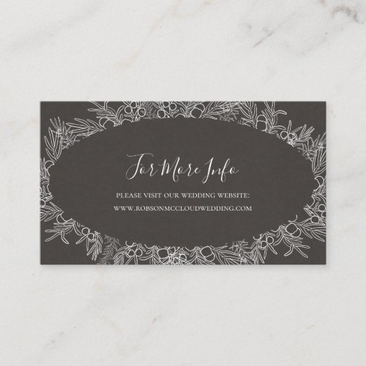 素朴冬 |木炭の結婚ウェブサイト エンクロージャーカード (正面)