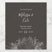 素朴冬 |木炭の結婚ワインラベル ワインラベル (シングルラベル)