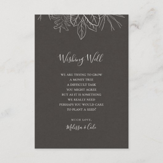 素朴冬 |木炭結婚のウィッシングウェルカード エンクロージャーカード (正面)