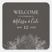 素朴冬 |木炭結婚の歓迎 スクエアシール (正面)