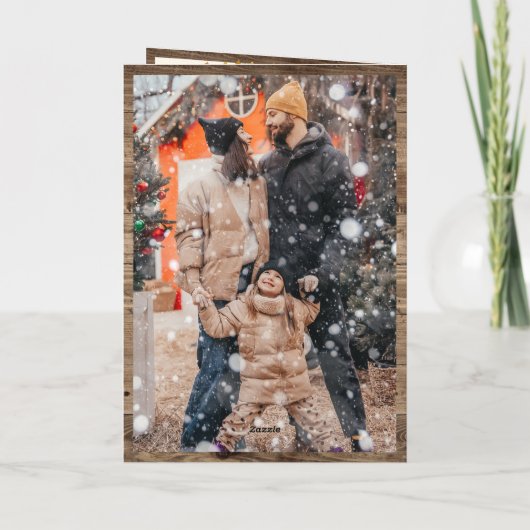 素朴出生シーン写真コラージュクリスマス シーズンカード (裏面)