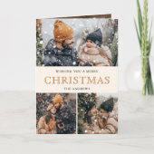 素朴出生シーン写真コラージュクリスマス シーズンカード (正面)