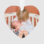 素朴初めてのクリスマスおばあちゃんの写真1枚 オーナメント (裏面)